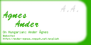agnes ander business card